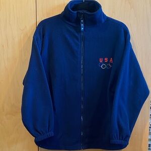 Unisex Navy Blue light weight fleece Olympic Jacket
